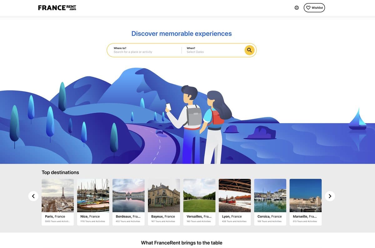FranceRent website homepage screenshot